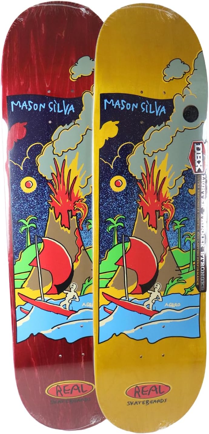 Real Skateboard Deck Mason Silva Volcano DBX Assorted 8.25" x 32" with Grip