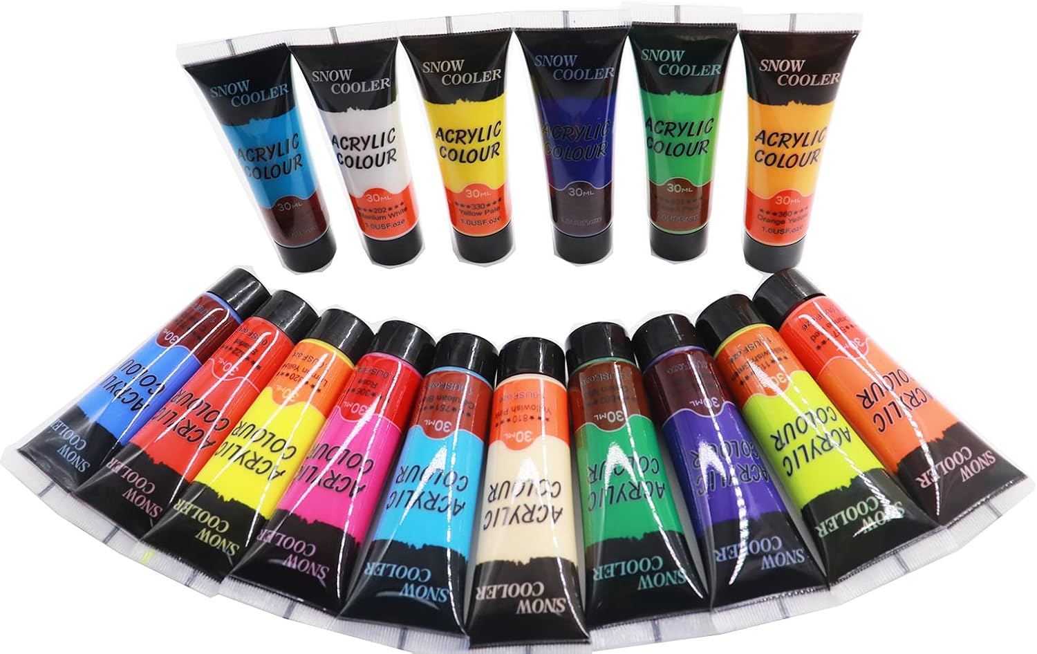 Acrylic Paint Set, 24 Colors 30ml Acrylic Paint for Artists Beginners Students, Art Craft Paints for Canvas Wood Fabric Painting