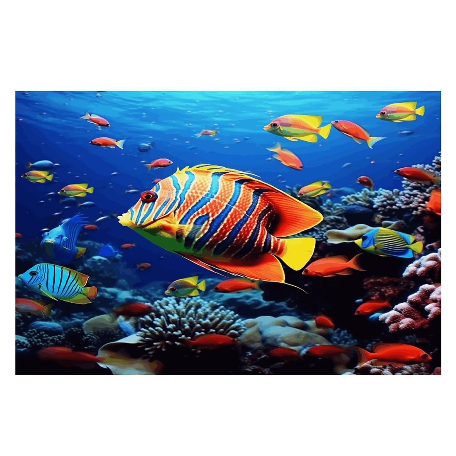 Sea Fishes Placemats Heat-Resistant Washable Place Mats Anti Slip Dining Table Place Mats Wipeable Dining Table Mats Kitchen Decoration Placemats 17.7’’×11.8’’