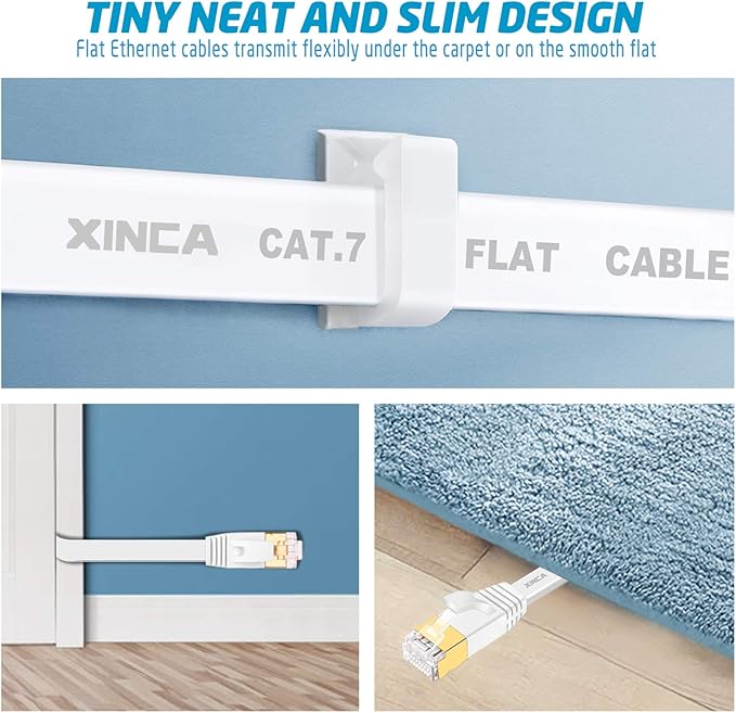 Cable Ethernet Cat7 Plano 15m STP RJ45 Blanco miniatura 4