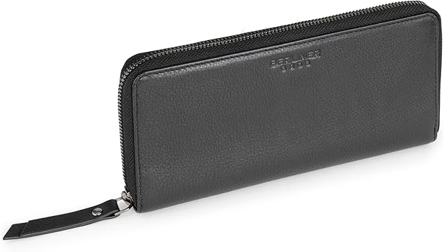 Berliner Bags Portfel premium Margo ze skóry z ochroną RFID, portmonetka dla kobiet - czarny, czarny, Minimalistyczny