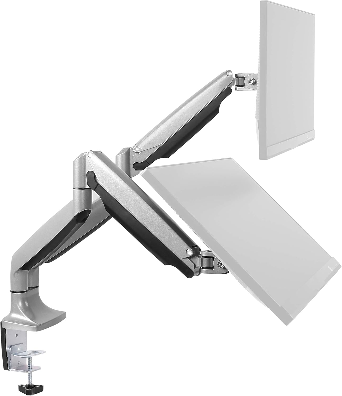 RICOO TS9811 Dual Monitor Stand Tilt Swivel 1527 Inch VESA 75×75 100×100 Double Arm Mounting