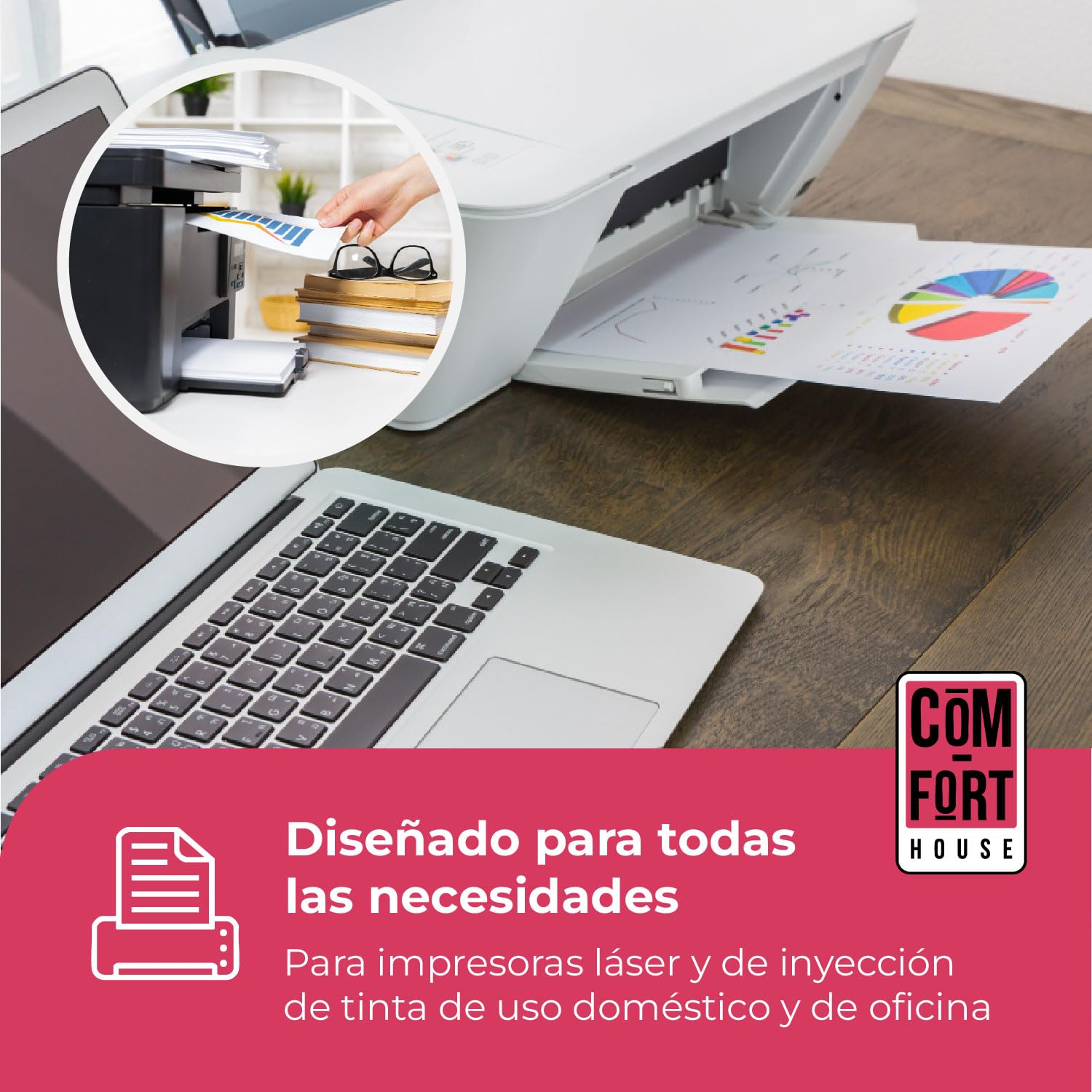 Fogli di marca Copy Paper | Scatola 500 fogli | DIN A4 e 80 g | Pacchetti per ufficio, casa | fogli per stampanti laser e iniezione - Fax | Confezione da 300 confezioni