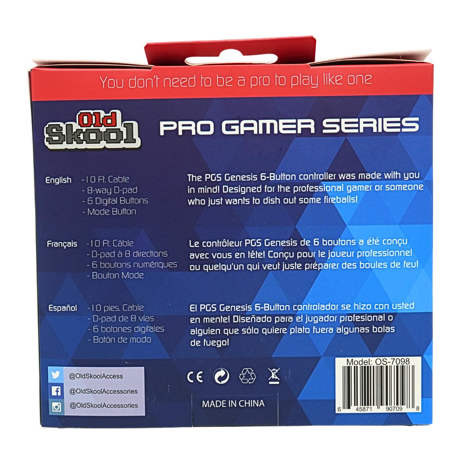Old Skool Pro Gamer Series Controller for Sega Genesis - Sega Genesis - Very Good - Used Accessory - Image 7