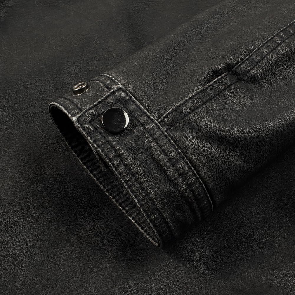 TONY BACKER Giubbotto da Uomo in pelle sintetica da moto Stile Vintage 5205