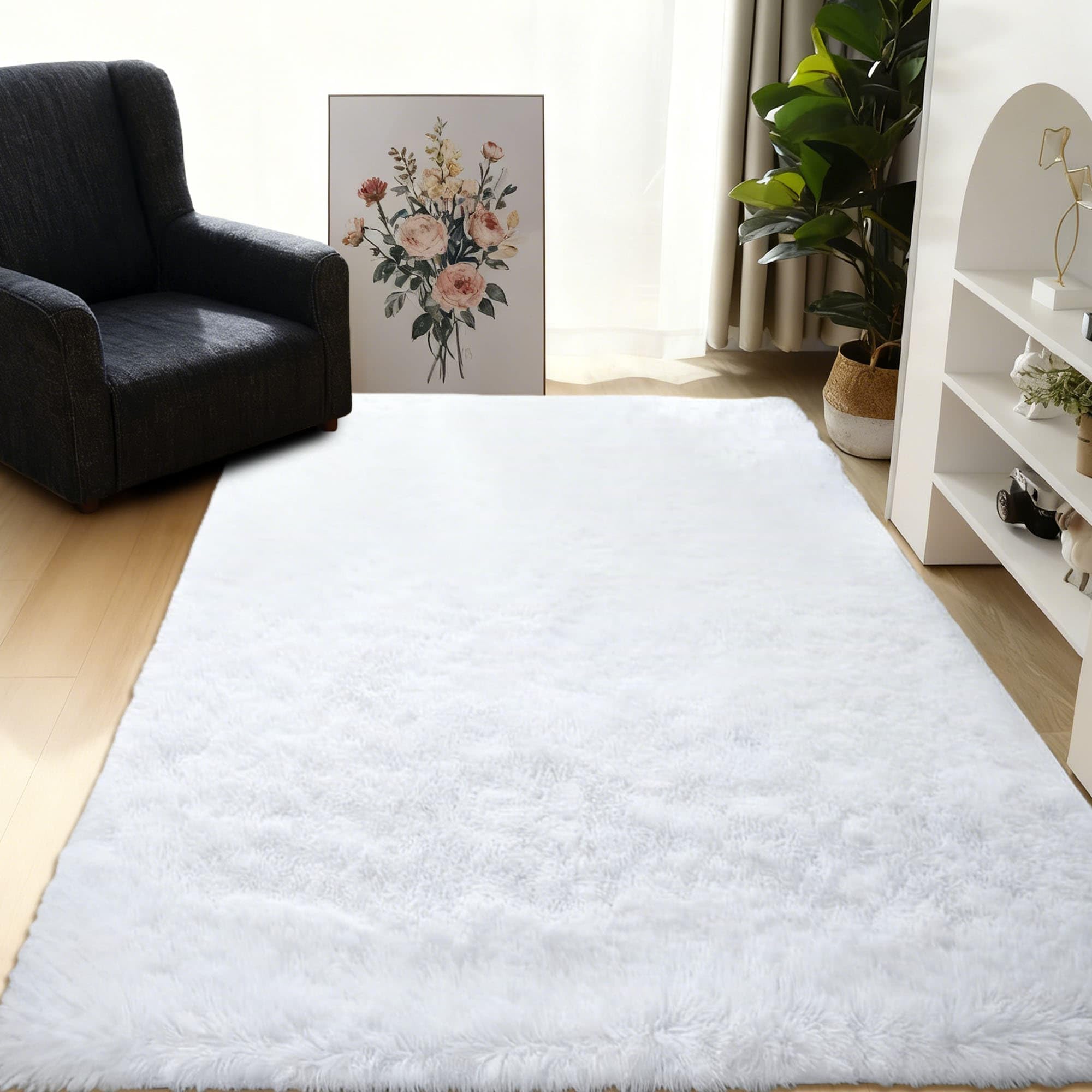 高級ラグ 海外で購入 未使用 Amazon | ラグ 90 x 150 cm 防音抗菌防臭毛長絨毯音厚手撥水加工ダニ