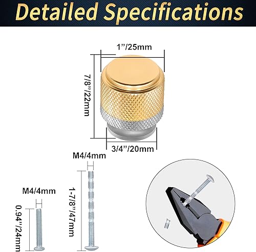 Miniatura 4 de 25 pomos moleteados para gabinetes, tiradores de cajones de cocina, perillas decorativas para armarios y cajones, herrajes moleteados para