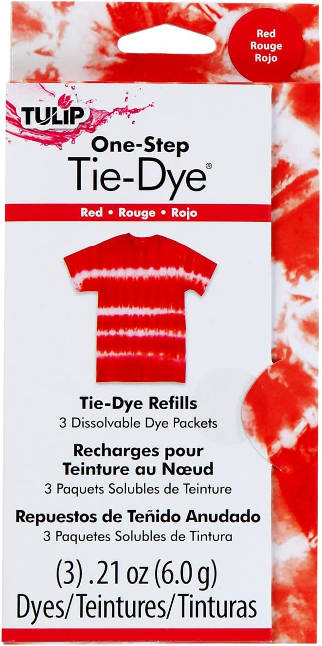 Tulip One-Step Tie-Dye Kit 29035 Dye Refill Packs, Red