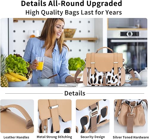 Miniatura 5 de Bolsa de almuerzo para mujer, lonchera aislada para adultos, bolsas de almuerzo para mujer, bolsa de almuerzo grande con correa para el hombro,