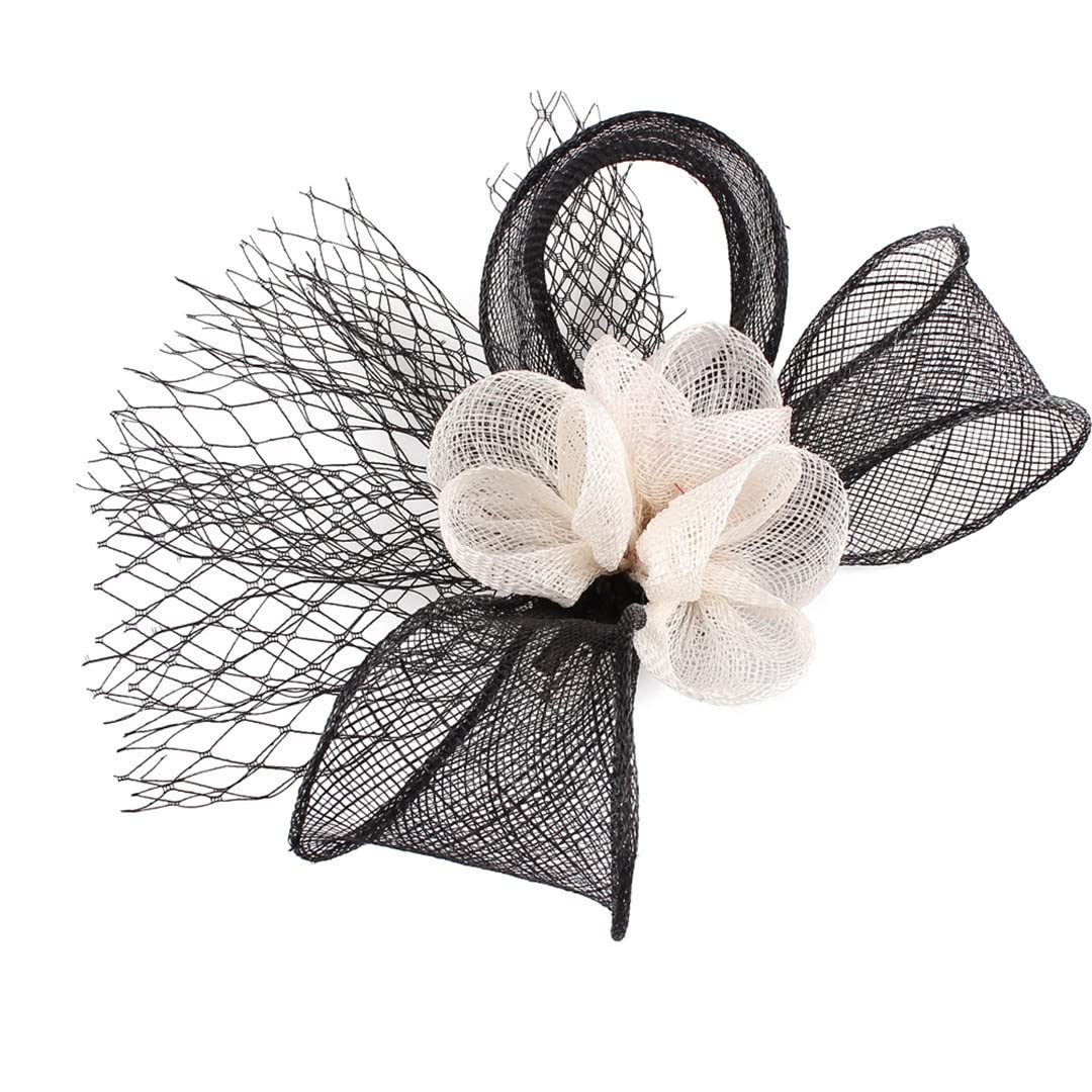 Lmtossey Accessori per capelli a forma di fiore, copricapo da sposa in rete, per donne, fascinator