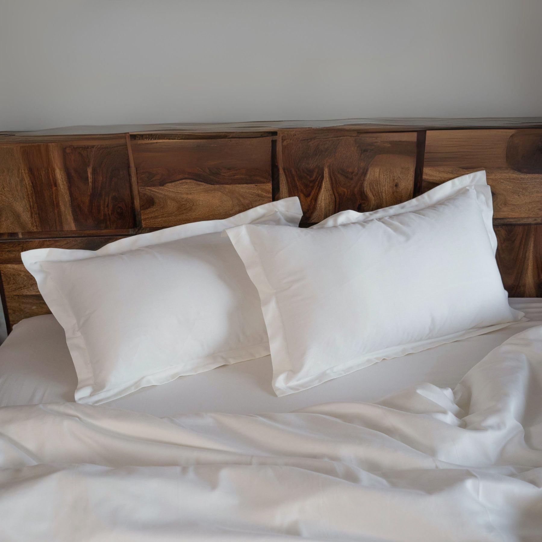 Home Prides 100% Cotton Pillowcases - 400 Thread Count (Snow White, Compact - 43 x 70 cm)