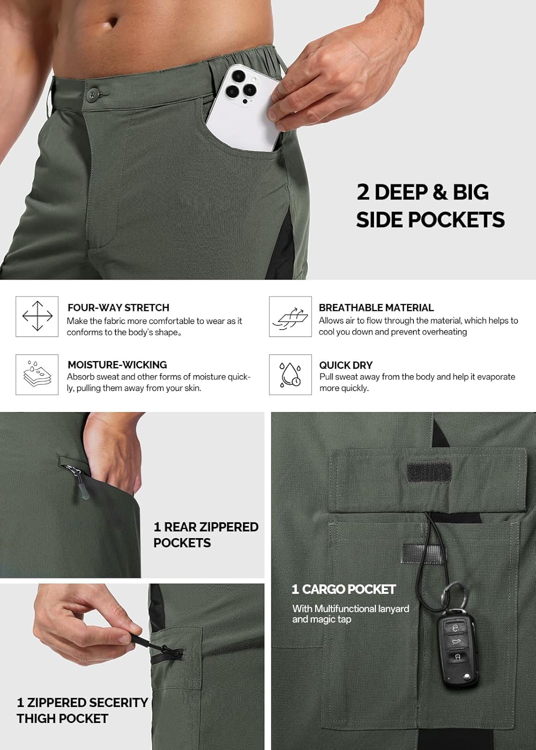 Cycorld Mountain-Bike-Shorts-Mens-Padded Biking Baggy Cycling Short Padding - Image 4