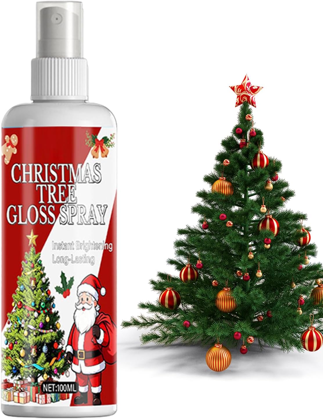 Artificial Plant Cleaner - 100 ml Cleaner for Ornaments, Cleaning Spray for Artificial Plants, for Christmas Tree Baubles, Pine Branches, Wreaths, Ribbons, Balloons, Winterproof