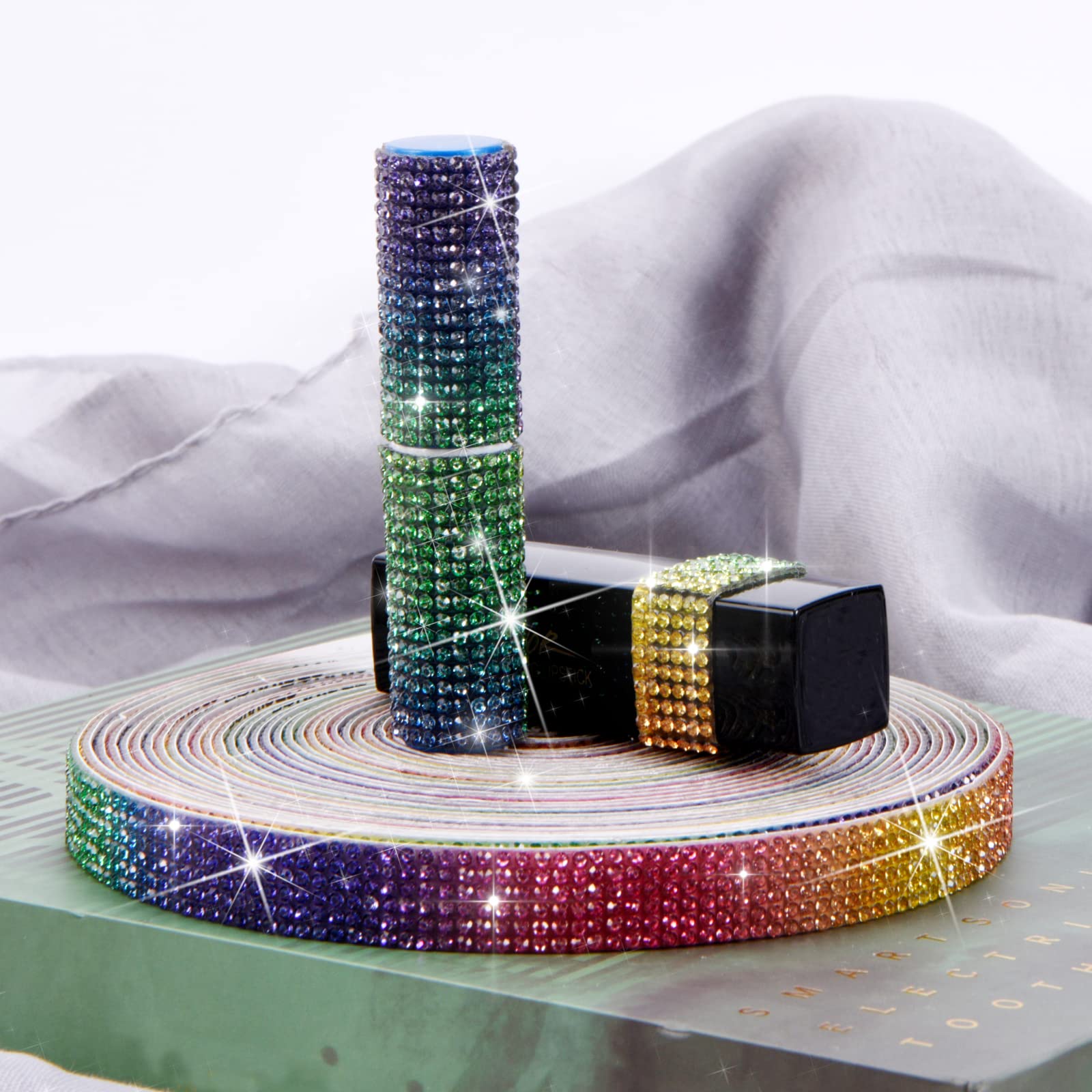 PATIKIL 6 Yards X 0.3 Pouce Ruban Strass, 2 Roll Bandes De