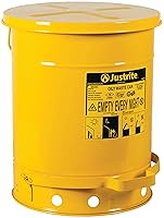 Vista 7 de Justrite Mini Bote de Basura para Desechos Aceitosos de Mostrador de Acero Galvanizado de 0.45 Galones, Lata de Seguridad de Metal para Trapos