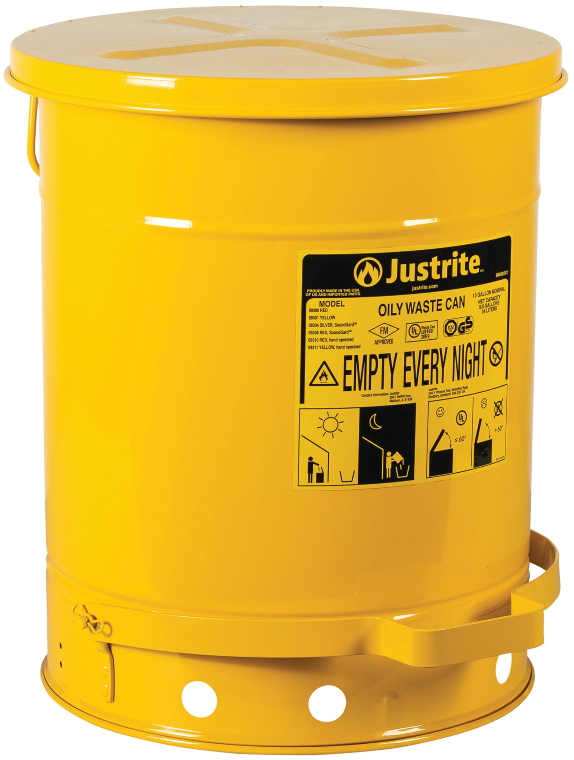 Justrite 6 Gallon Galvanized Steel Oily Waste Can — Amazon image 11