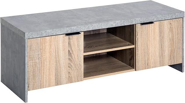HOMCOM 1.2M Wooden TV Stand Cabinet Home Media Center DVD CD Storage Unit Entertainment Station Living Room Furniture