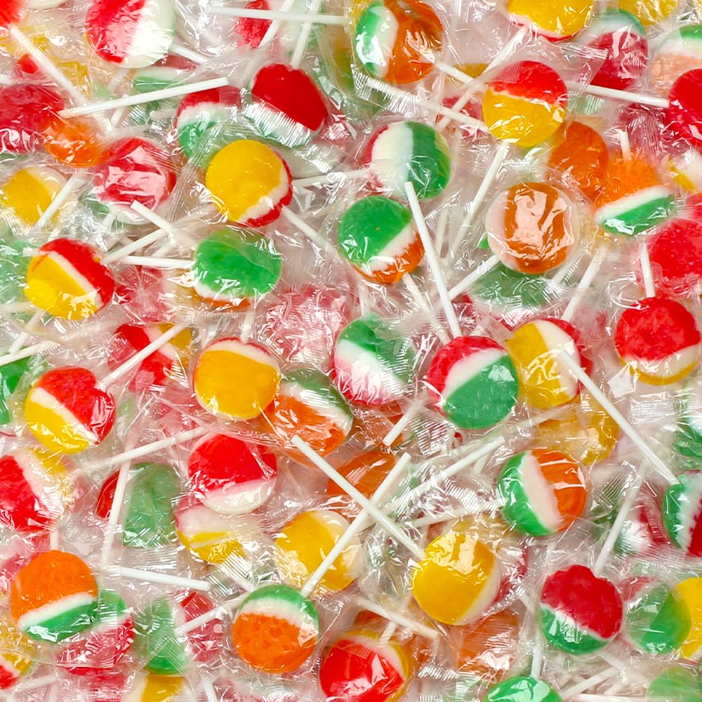 Dooboe Lollipops Bulk - 10 lb - Approx. 400 Pops - Parade Throws Lollipops - Assorted Flavors with Bright 3-Color - Classic Candy for Kids Birthday Parties, School Events, Camps