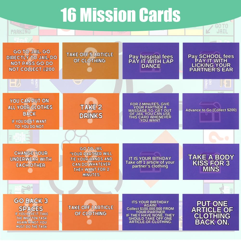 OSDUE Adultopoly Board Game, Couple Board Game, Date Night Ideas,Couples Date Night Games, Relationship Card Game, Conversation Cards for Couples (1PCS) - Image 4