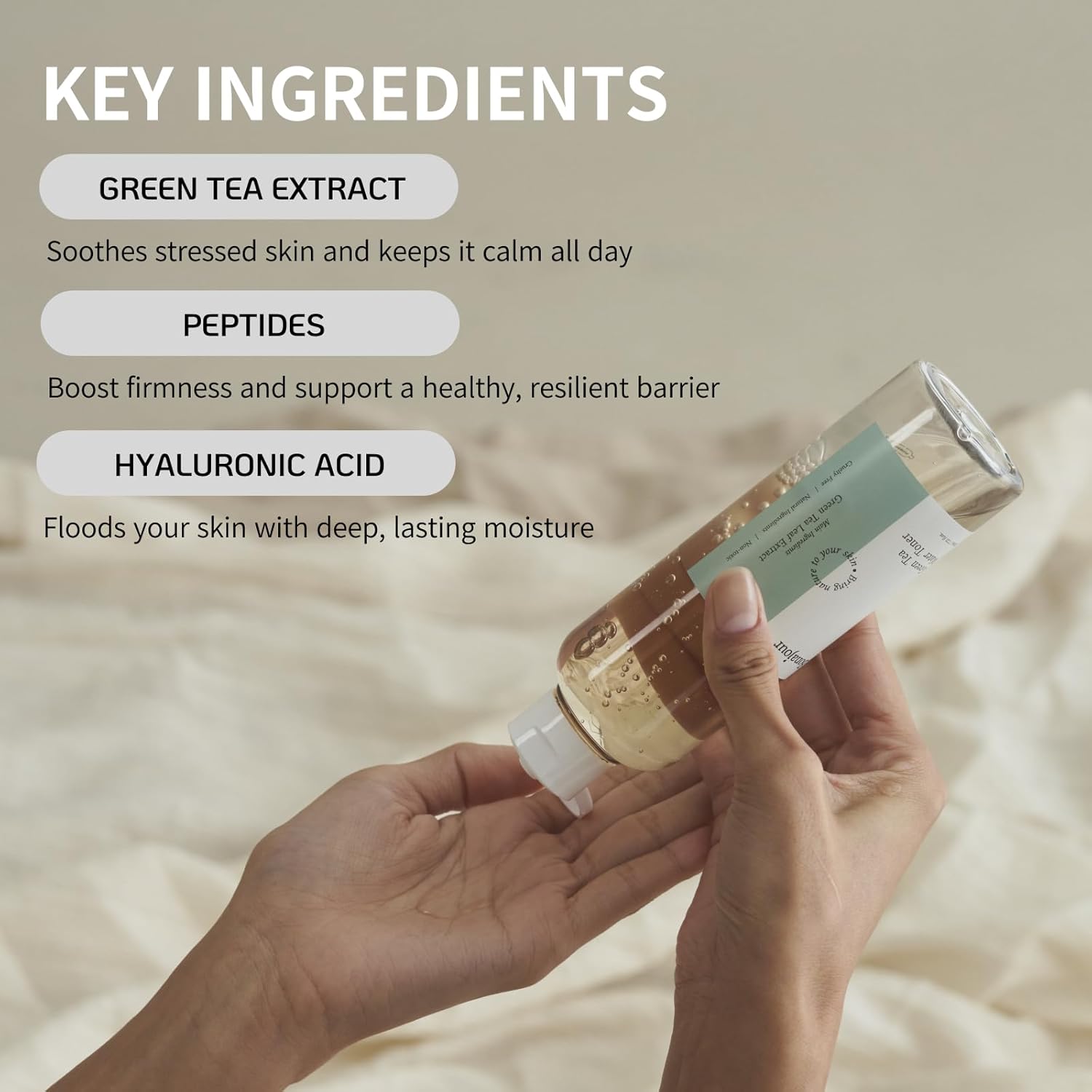 BONAJOUR] Green Tea Water Bomb Cream & Toner Set, Vegan moisturizer Duo, 7.2+3.38 fl.oz…