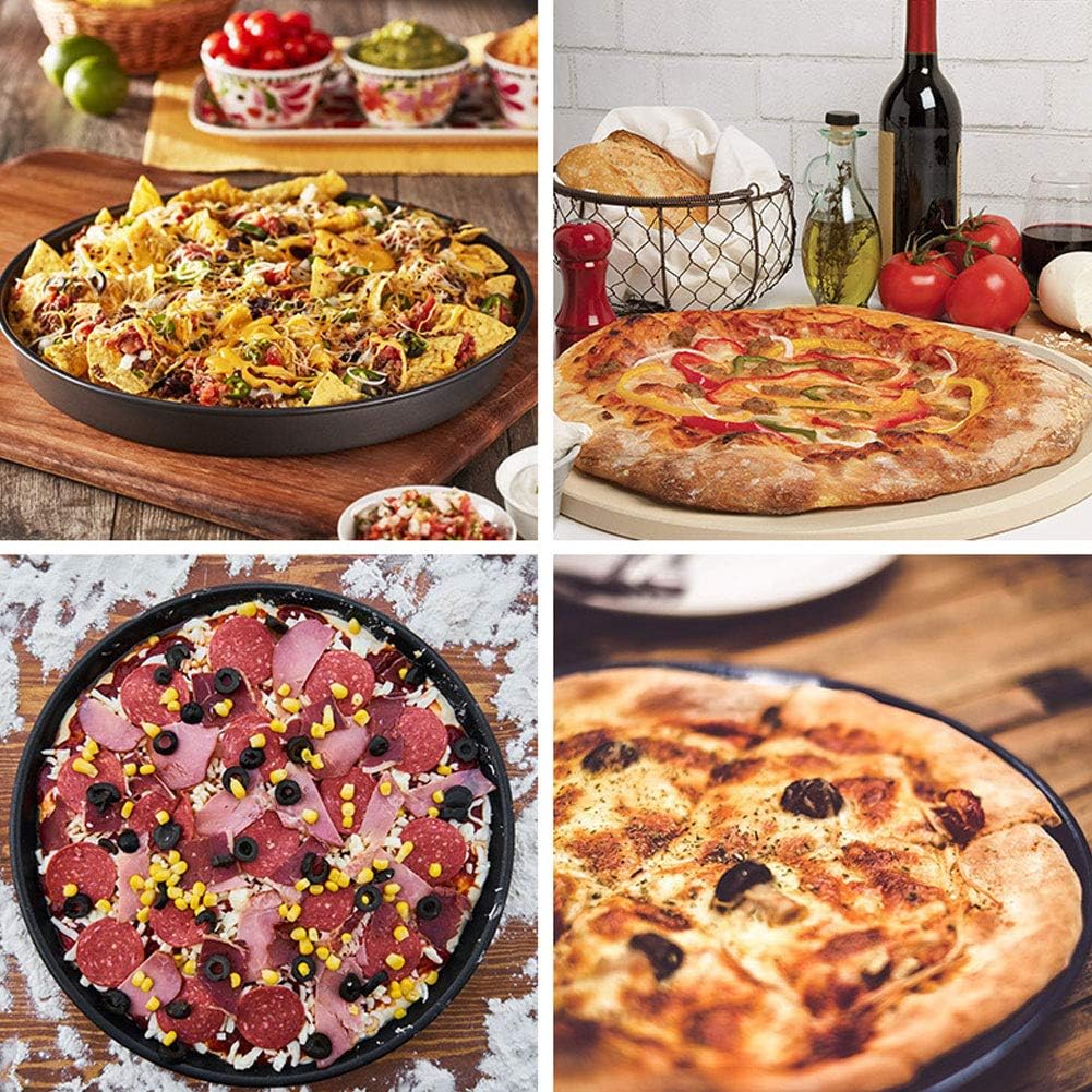 Teglia per Pizza, Teglia per Pizza Rotonda Nera da 23cm/9 Pollici Forno a Microonde Piatti da Forno Teglie Teglia da Forno (2 Pezzi)