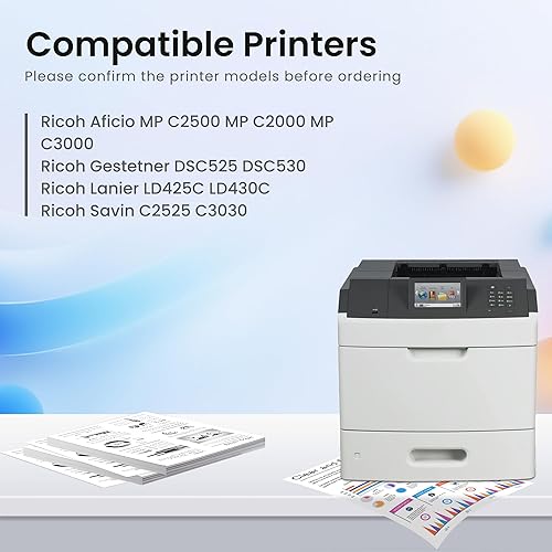 Miniatura 2 de GREENBOX Compatible MP C2500 Cartucho de tóner de repuesto para Ricoh 888636 888637 888638 888639 alto rendimiento para Aficio MP C2500 MP C2000 MP