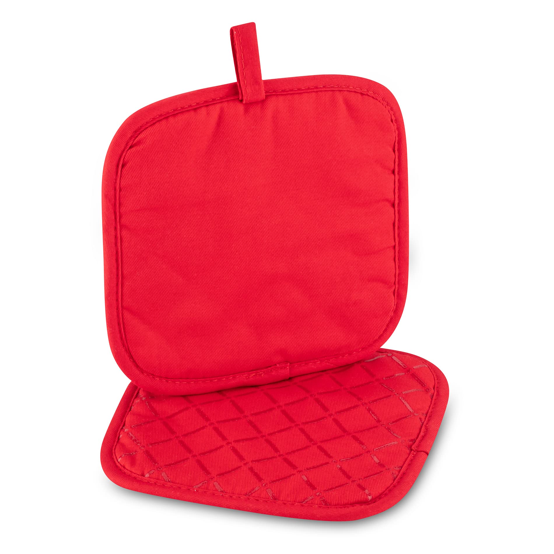 Set Guanti Da Forno Con Presina Antiscivolo Rosso - Resistenti Al Calore 250°C, Cotone Con Impugnatura In Silicone, Manica Lunga