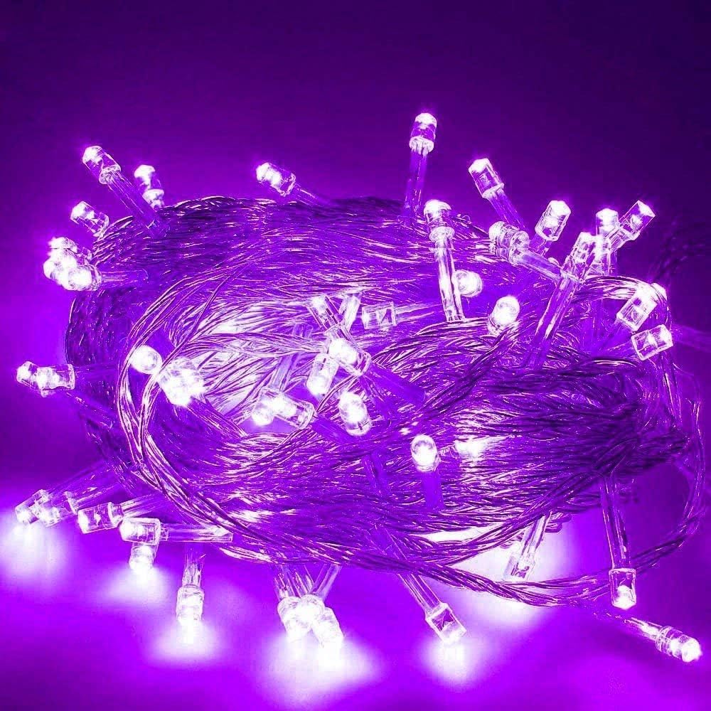 10m 80 Led Choinka Łańcuchy Białe Wewnątrz-na Zewnątrz Usb 2 Tryby Wodoodporne Na Imprezę Wesele Ogród Dekorować, Purple