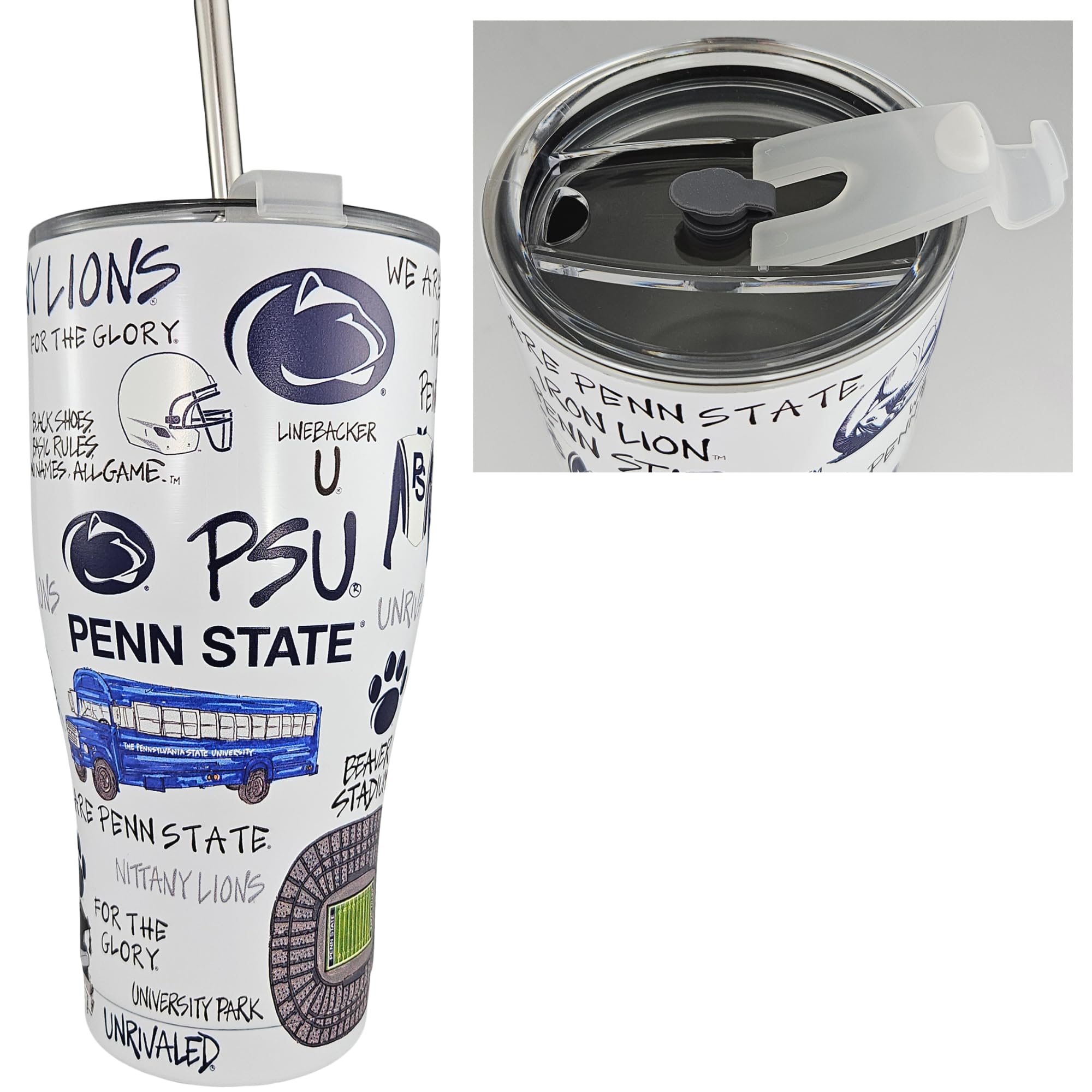 Amazon.com: Penn State University 30oz Stainless Steel 3D Icon
