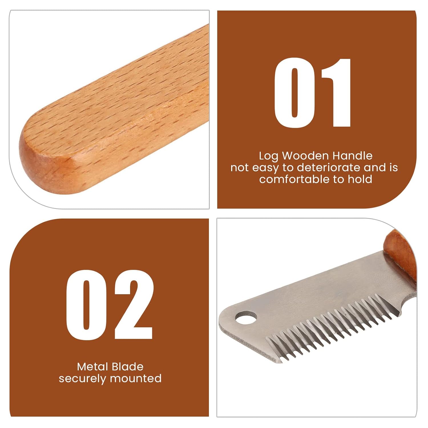 Dog Stripping Knife Professional Pet Grooming Tool with Metal Blade and Wooden Handle for Long Haired Dogs