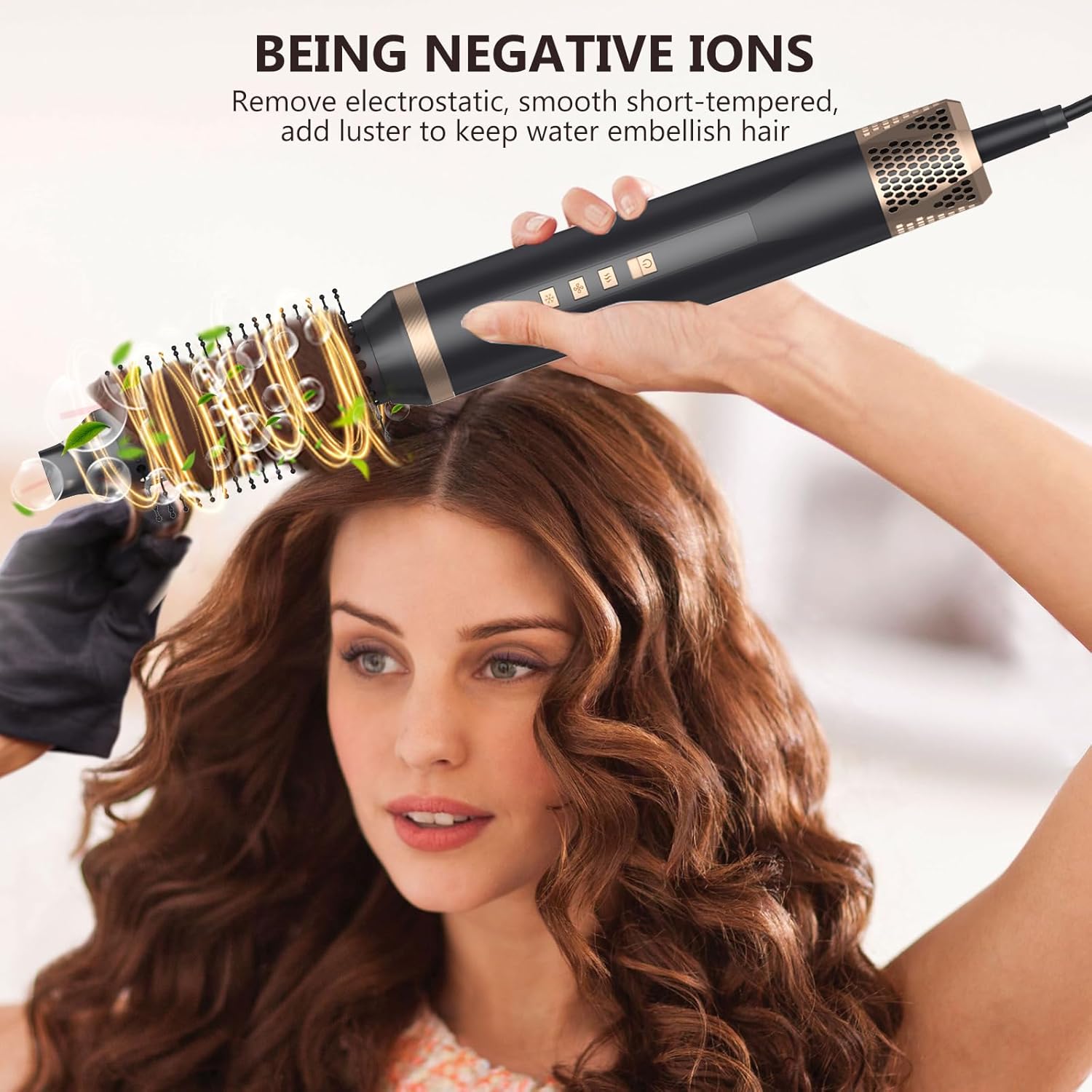 5-in-1 Blow Dryer Brush with Air Curling Technology, 11,000 RPM Motor, 2 Curling Rods, 3 Heat & 3 Speed Settings for Fast Drying and Styling