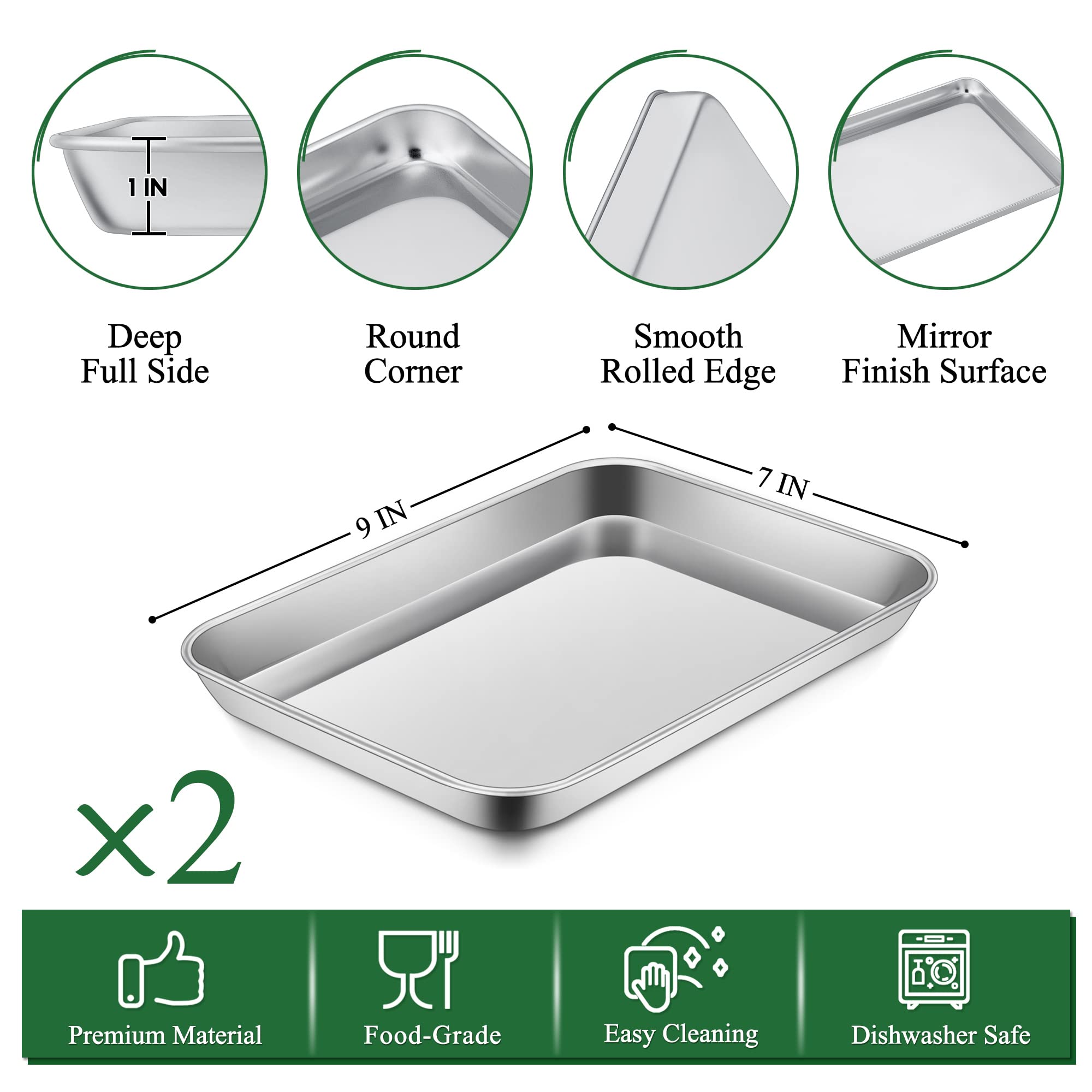 9 Inch Toaster Oven Pan And Rack, P&P CHEF Stainless
