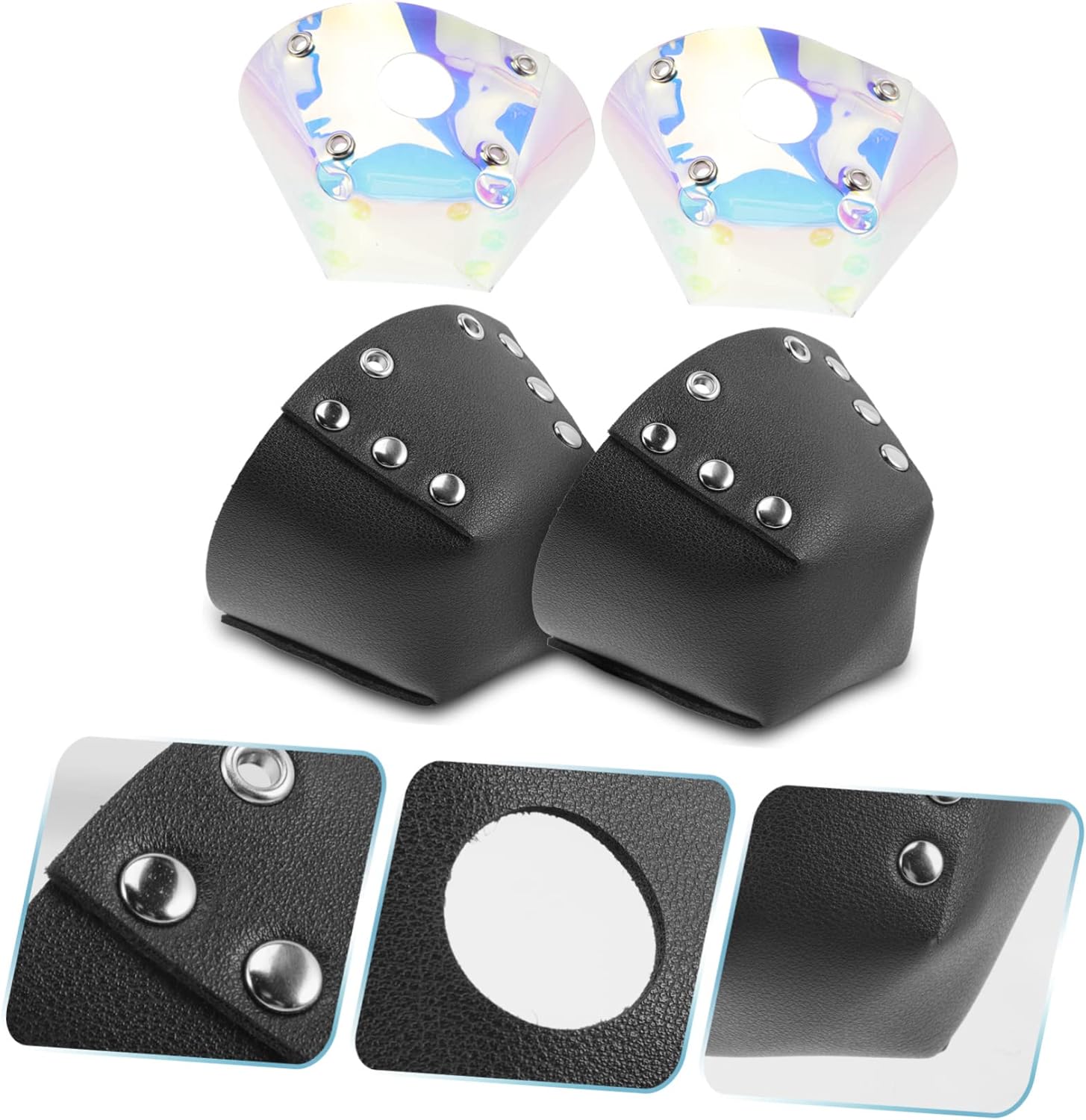 balacoo 6pairs Skates Toe Guards Toe Protector Guard for Roller Skates Protective Leather