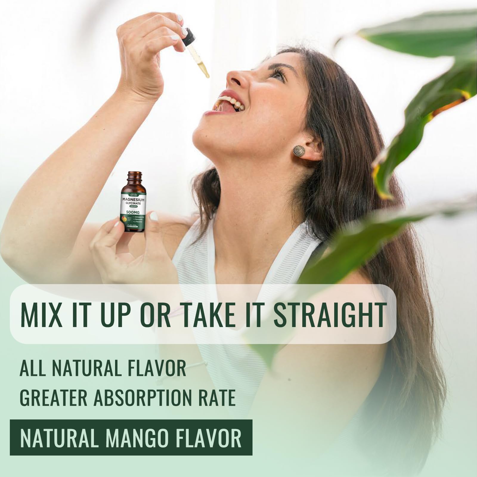 Magnesium Glycinate Supplement, Magnesium Liquid Drops with Magnesium Glycinate 500mg Ashwagandha, L - Theanine, Chamomile -Support Stress Relief, Bone, Muscle, Mood Vegan Natural Mango Flavor — Amazon image 8