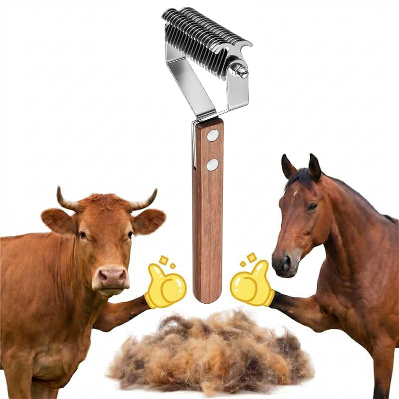 Rastelo Desembaraçador para Cães e Animais de Criação Abbylike com 20 Dentes de Aço Inoxidável