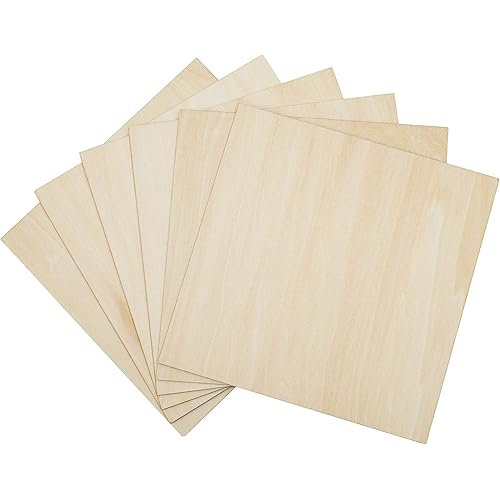 Unfinished Wood, 6 Pack Basswood Sheets for Crafts, Craft Wood Board for House Aircraft Ship Boat Arts and Crafts, School Projects, Wooden DIY Ornaments