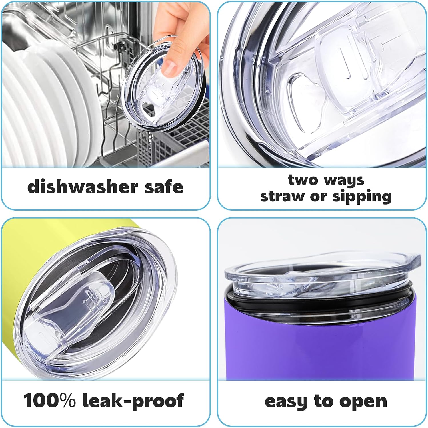 2 Pack 20oz Skinny Tumbler Replacement Lids,Spill Proof Covers