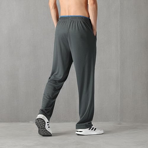 Miniatura 4 de Favmartha Pantalones deportivos para hombre con bolsillos con cremallera y parte inferior abierta pantalones deportivos para deportes trotar