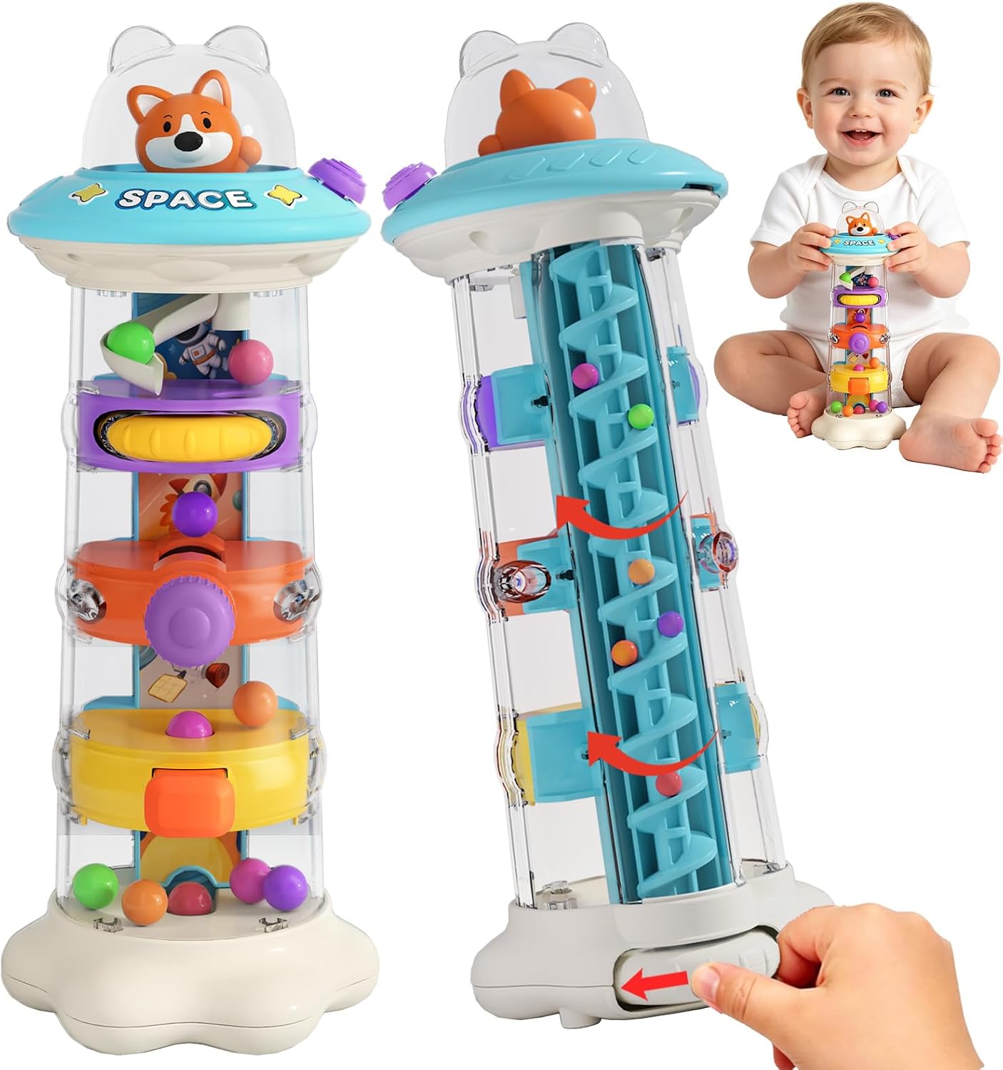 COUOMOXA Montessori Ball Drop Toy for Travel 18+ Month Infant Toddlers