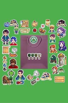Stardew Valley Sticker Paketi/Bullet Journal Defter  kartma Ajanda Laptop Etiket, 4687435476874