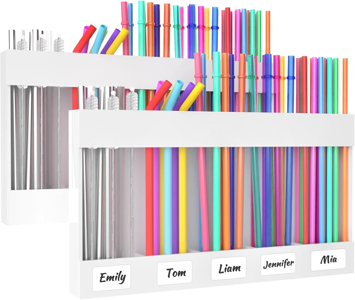 9.6” Acrylic Straw Holder Set for Cabinet Door, Reusable Straws Organizer 9.6” Acrylic Straw Holder Set for Cabinet Door, Reusable Straws Organizer