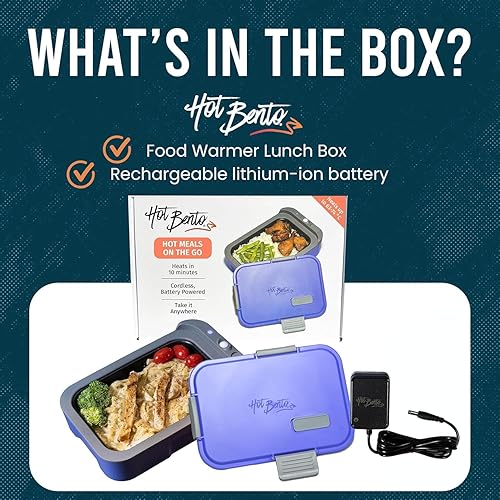 Miniatura 7 de Hot Bento Fiambrera y calentador de alimentos con calefacción automática - Funciona con pilas, portátil, inalámbrico, comidas calientes para