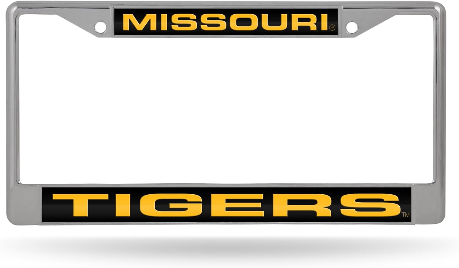 Missouri Mizzou Tigers Chrome Metal Laser Cut License Plate Frame - Set of 2 Frames