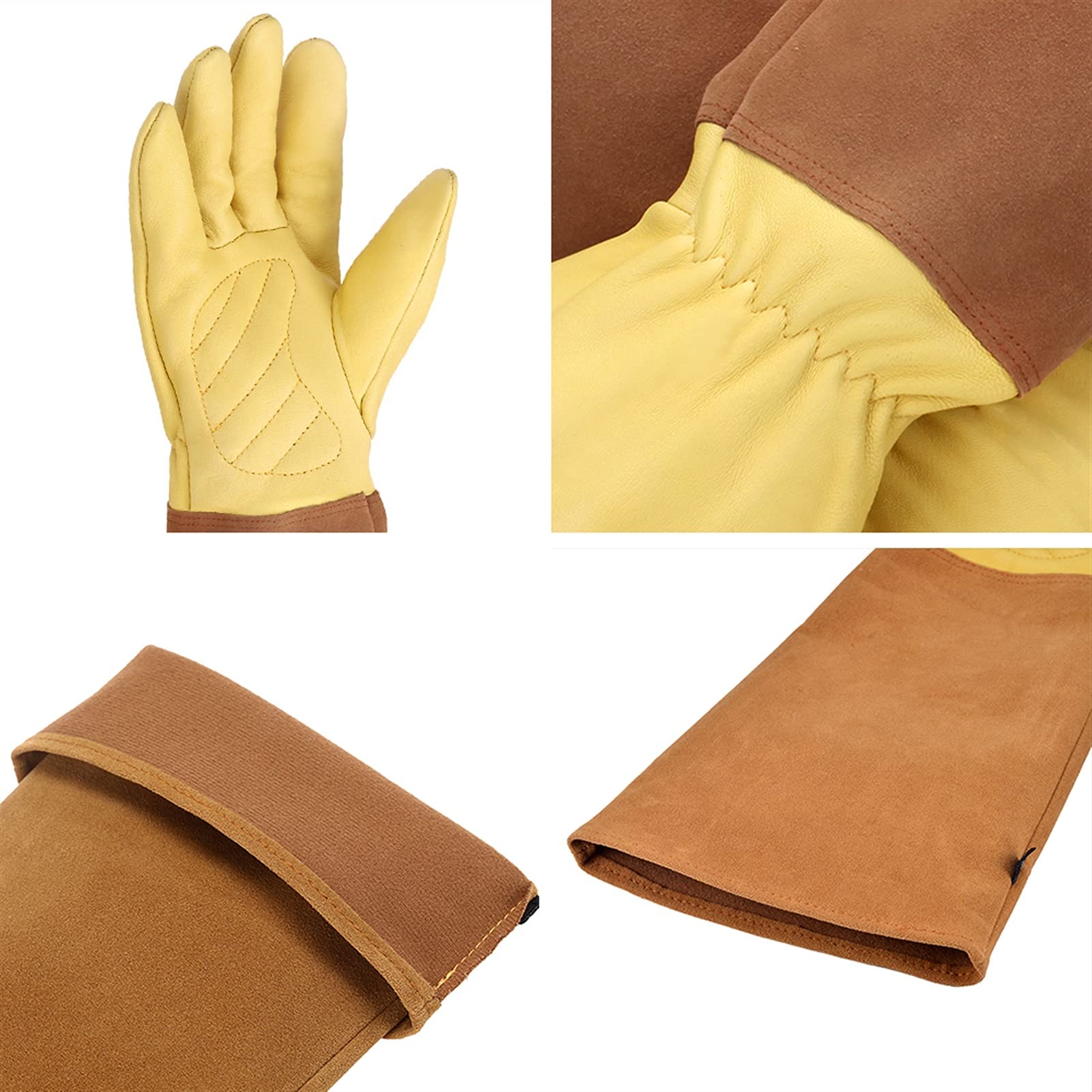 Guanti resistenti al taglio Giardinaggio Guanti per donna-Uomo Pratatura Rose Pratatura a prova di taglio Lungo Protezione in pelle artificiale Guanto Guanti Giardini Guanti da papà DAD DAD DATO REGAL