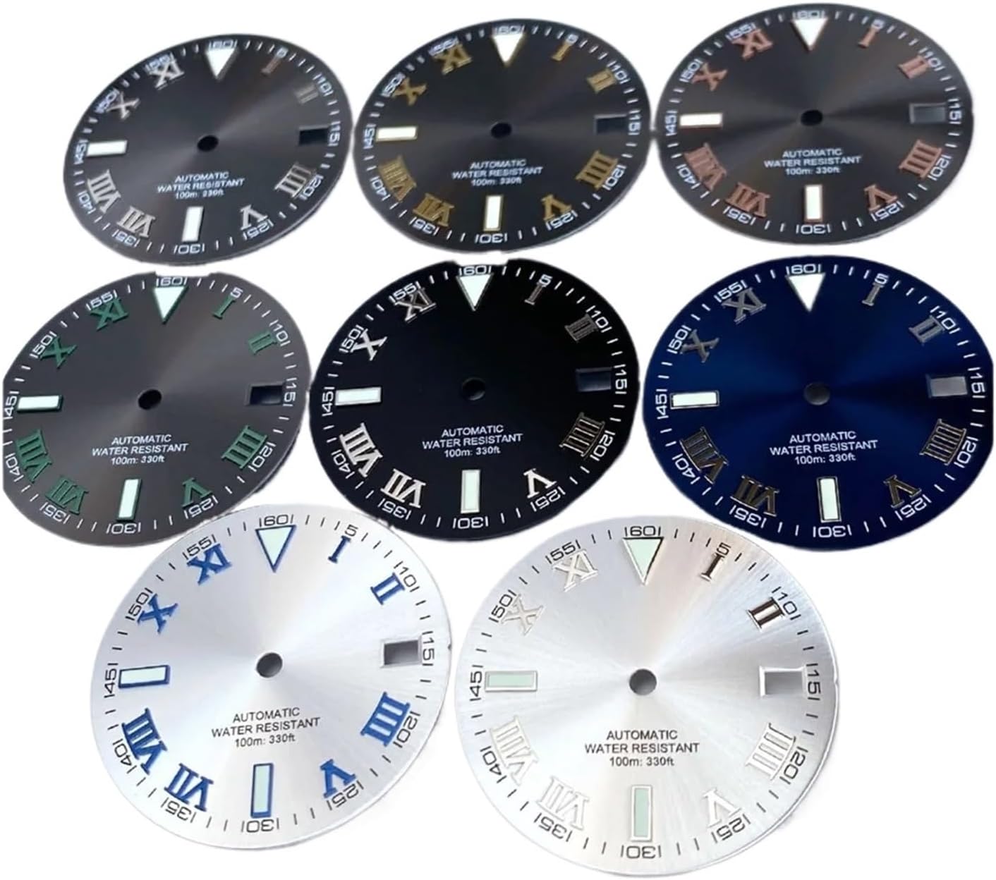 Roman Numeral Dial 29mm Watch Face for NH35 NH36 NH38 Movement Replacement Part(White B)