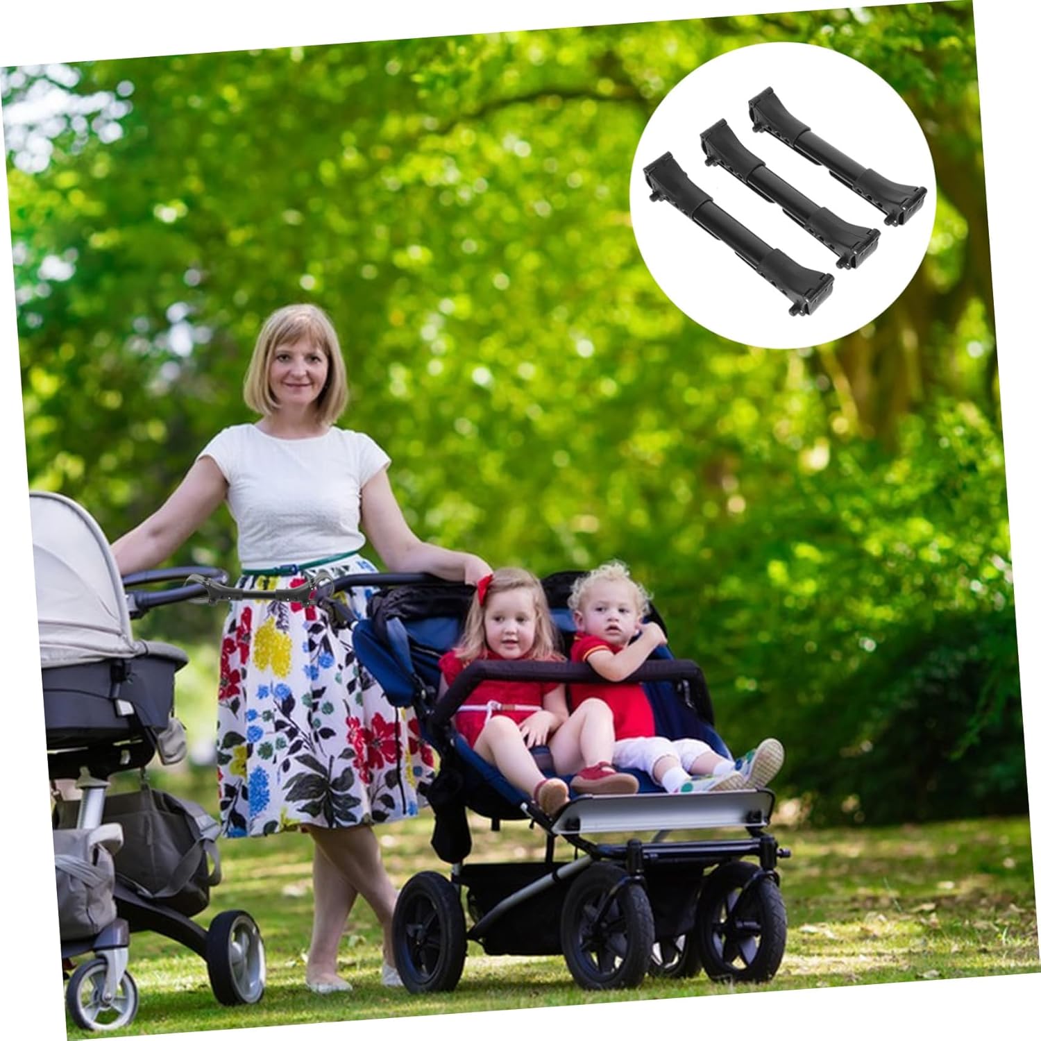 3pcs Twin Stroller Connectors Aluminum Couplers for Easy Twin for Theme Parks and Busy Parents