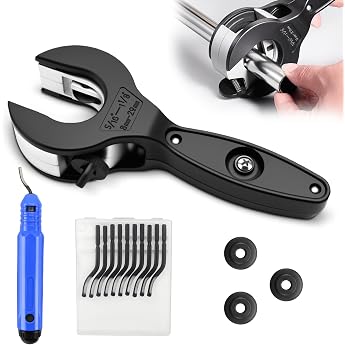 LPZMPZ Pipe Cutter Ratchet Set Pipe Cutter 8-29 mm Pipe Cutter with 3 Replacement Cutting Wheel and Deburring Tools Pipe Cutting Machine for Stainless Steel Copper Pipe Steel and Aluminum Black