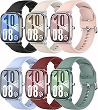 Sports Strap Compatible with Amazfit GTS 4 Mini/GTS 3/2/2 Mini Man Women, 20mm Soft Silicone Waterproof Straps for Amazfit Bip 3/3 Pro/U Pro/Bip S/S Lite/Bip Lite, 6 Pack Bracelet