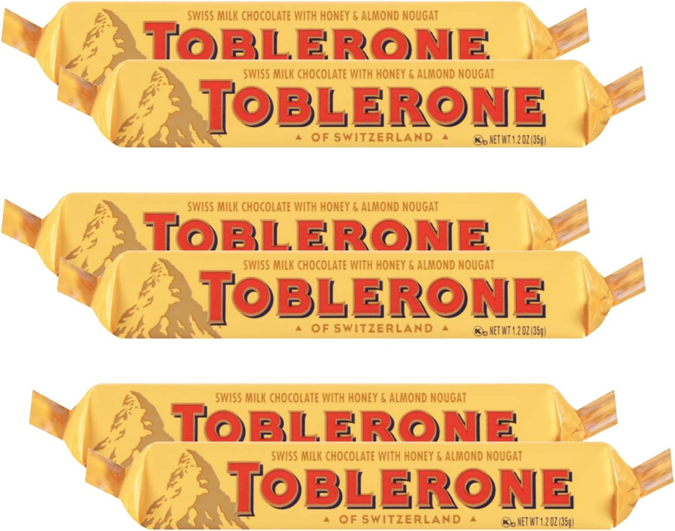 Toblerone Swiss Chocolates with Honey & Almond, 6 x 35 g