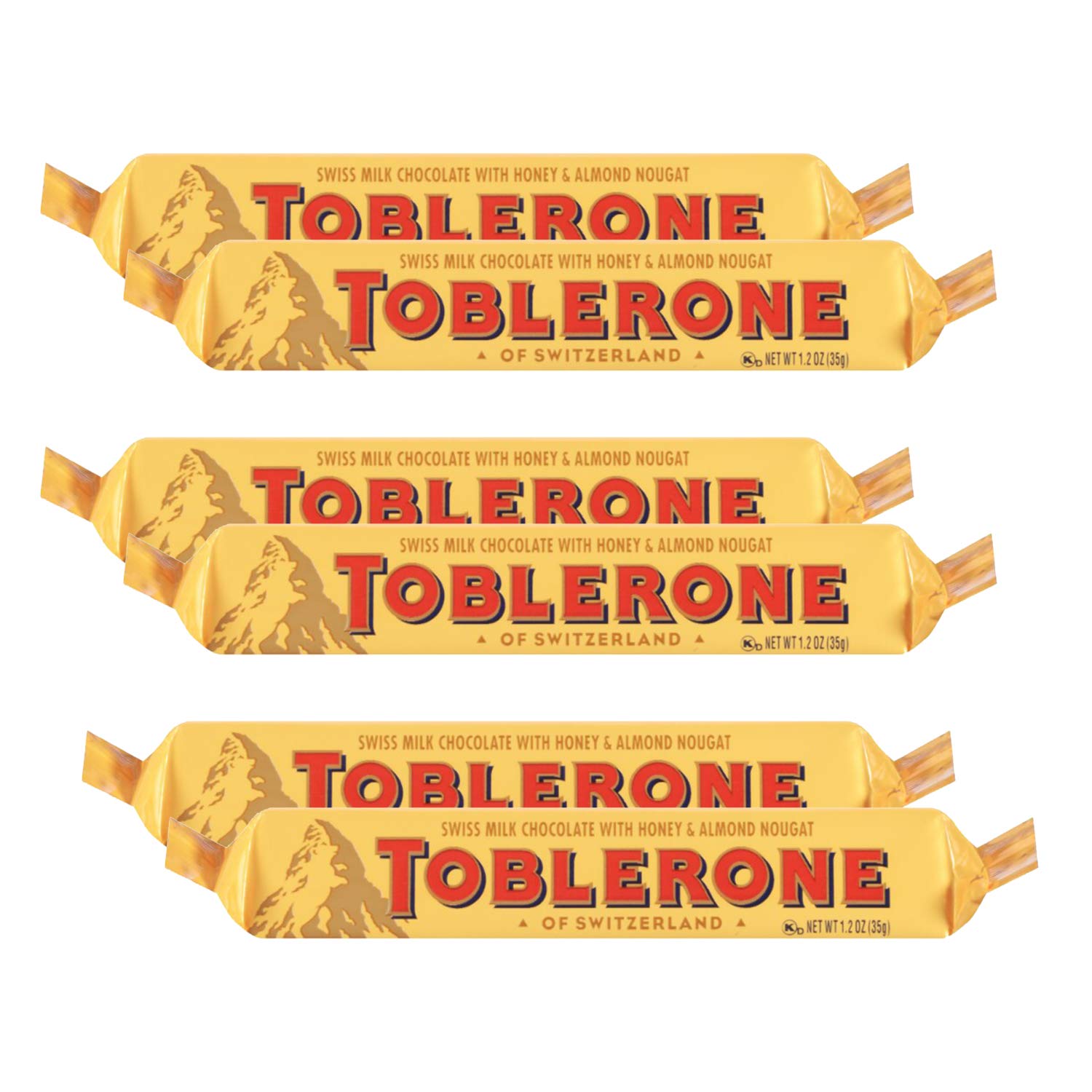 Toblerone Of Switzerland Swiss Chocolates with Honey & Almond, 6 X 35 Gram